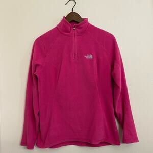 Northface fleece hot pink pullover in small